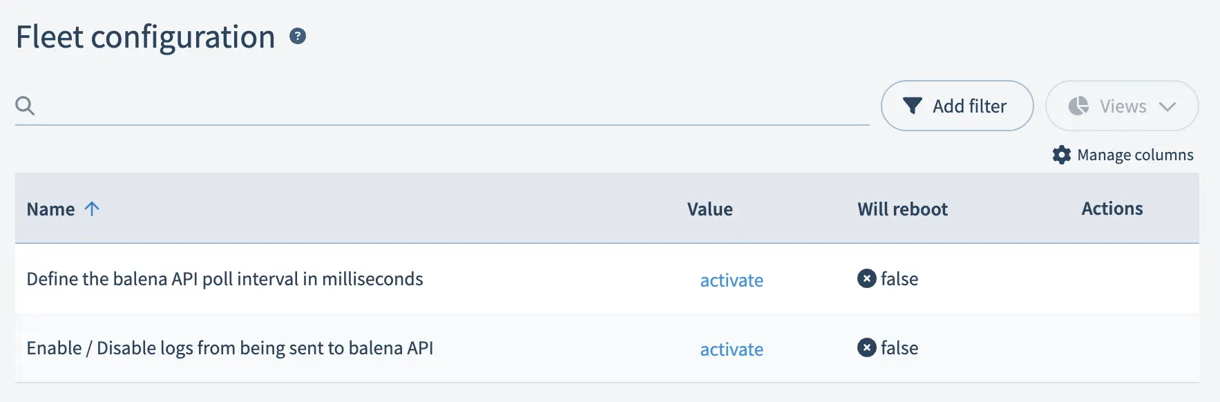 Activate fleet level configuration